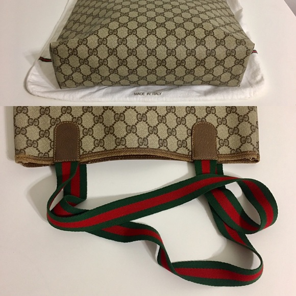 Authentic GUCCI tote/Shoulder bag coated canvas - Picture 5 of 8